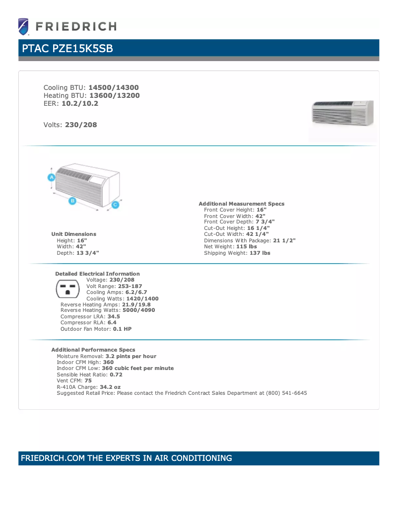 Image de la première page du manuel de l'appareil PZE15K5SB