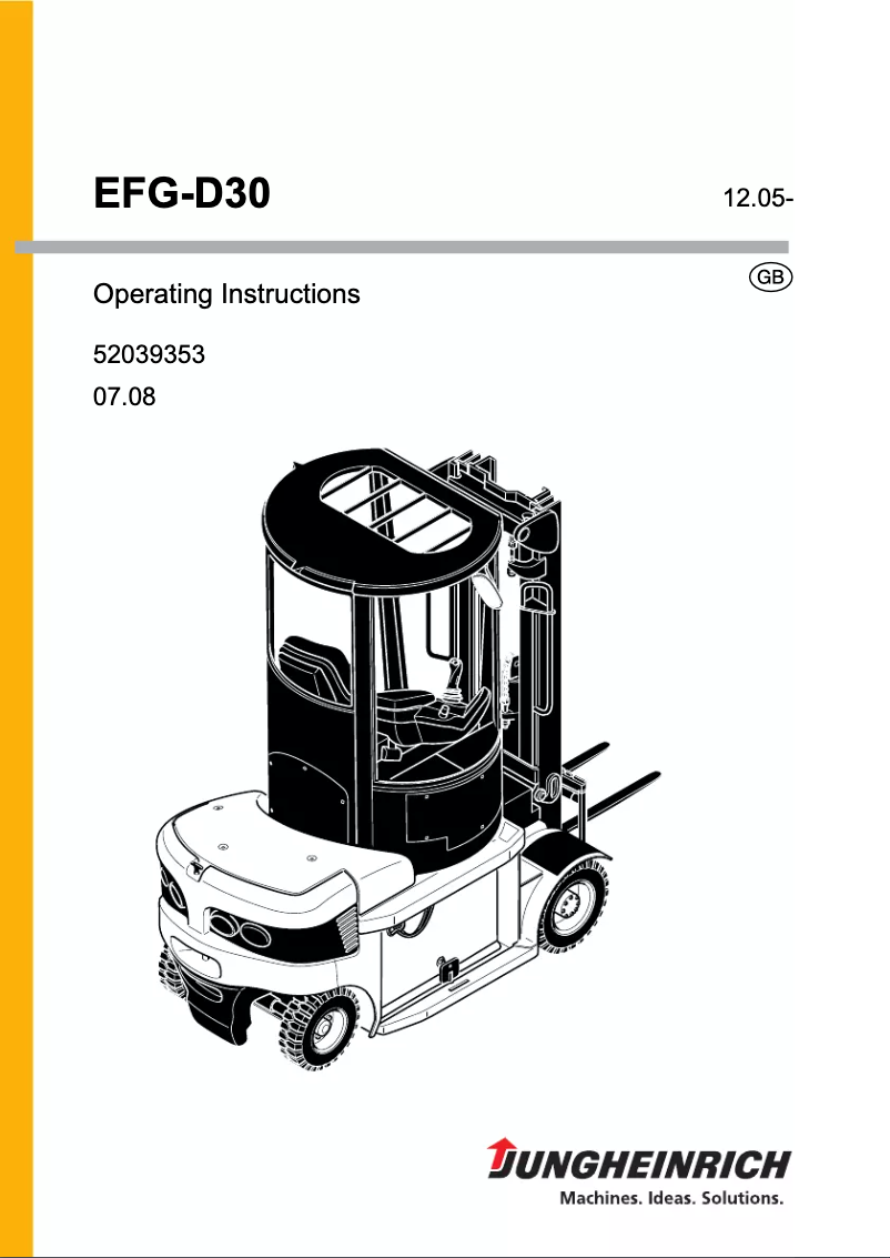 Page n°1 - Manuel utilisateur Jungheinrich EFG D30