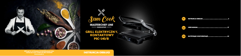 Page n°1 - Manuel utilisateur Sam Cook PSC-140/B