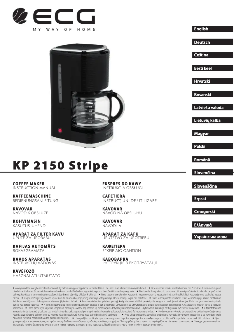 Page n°1 - Manuel utilisateur ECG KP 2150 Stripe