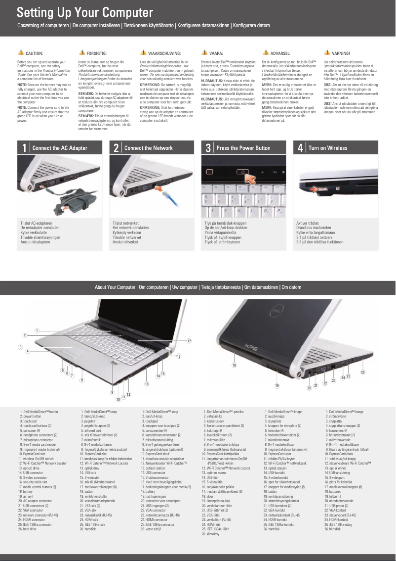 Page 1 de la notice Guide d'installation Dell XPS M1530