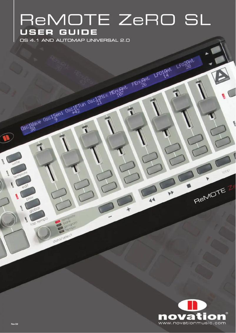 Page n°1 - Manuel utilisateur Novation ReMOTE ZeRO SL