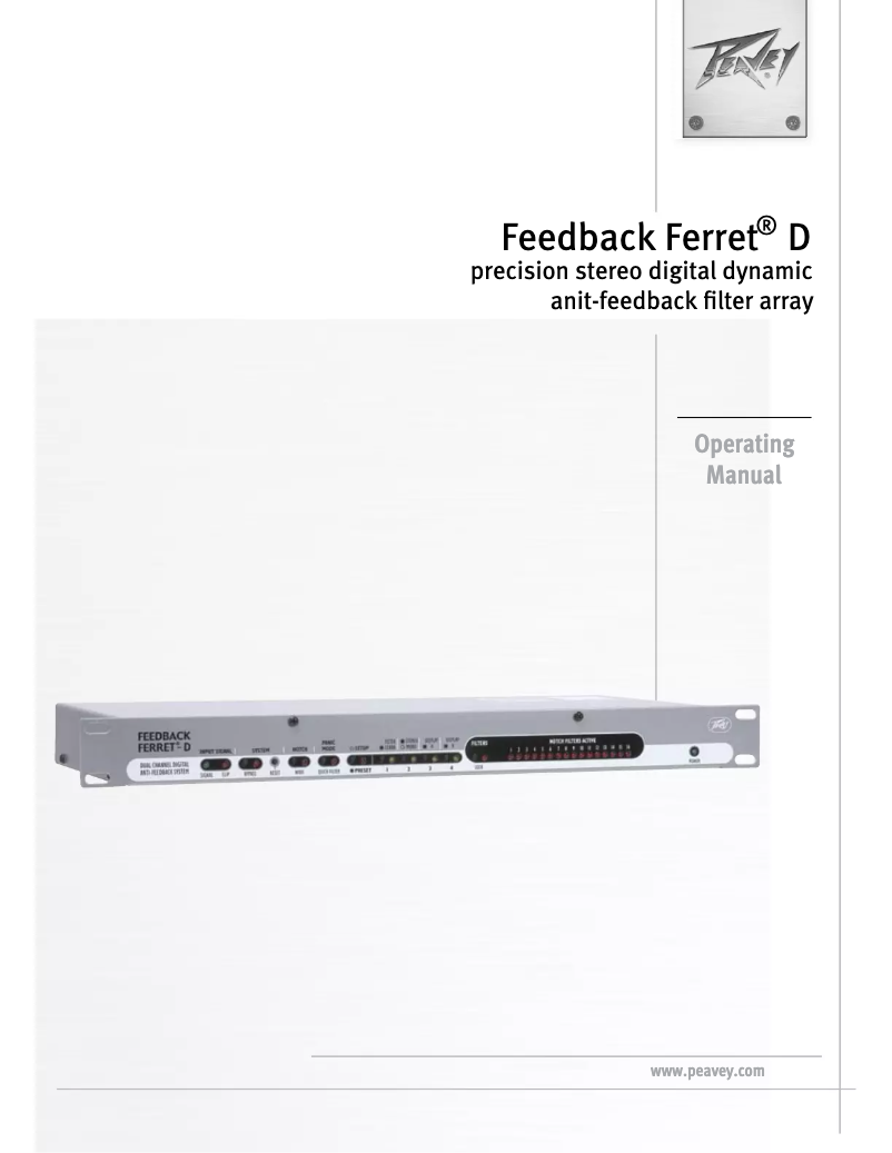 Image de la première page du manuel de l'appareil Feedback Ferret D