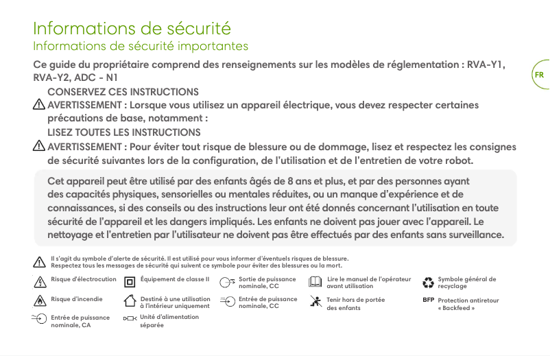 Page 1 de la notice Manuel utilisateur iRobot Roomba s9