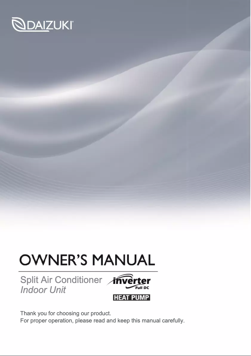 Page 1 de la notice Manuel utilisateur Daizuki DX12X426H-18