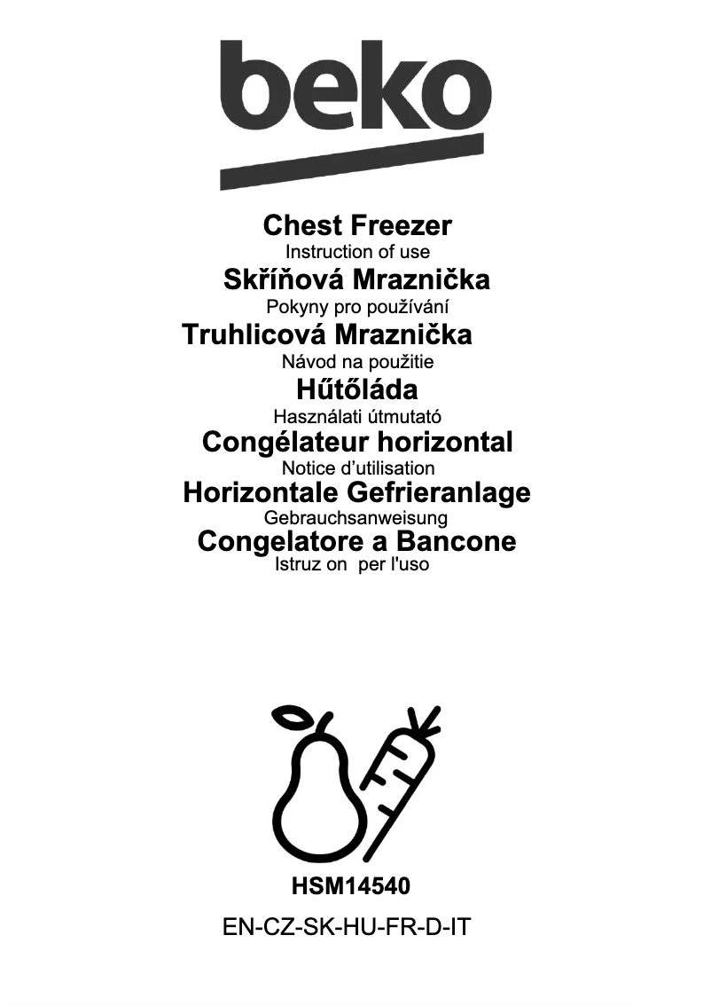 Page 1 de la notice Manuel utilisateur Beko HSM14540