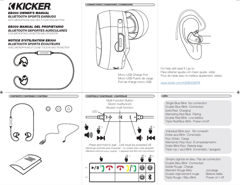 Page 1 de la notice Manuel utilisateur Kicker EB300