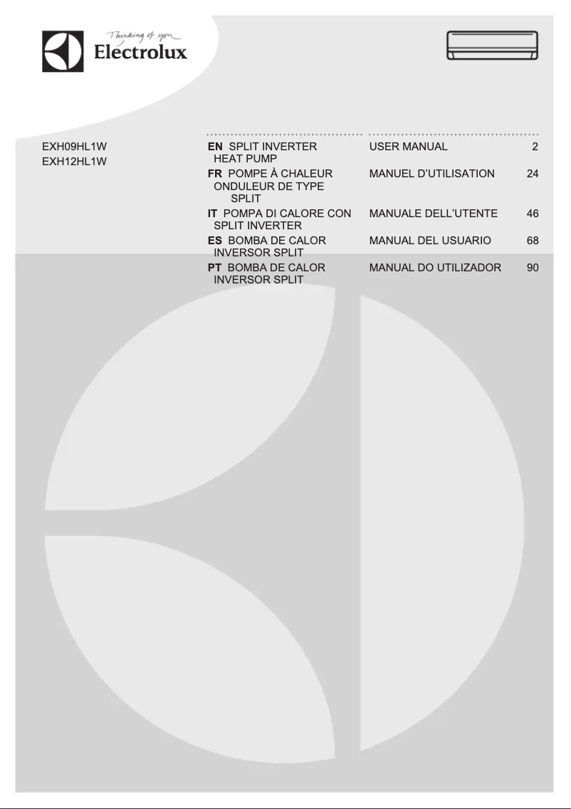Page n°1 - Manuel utilisateur Electrolux EXH12HL1WI