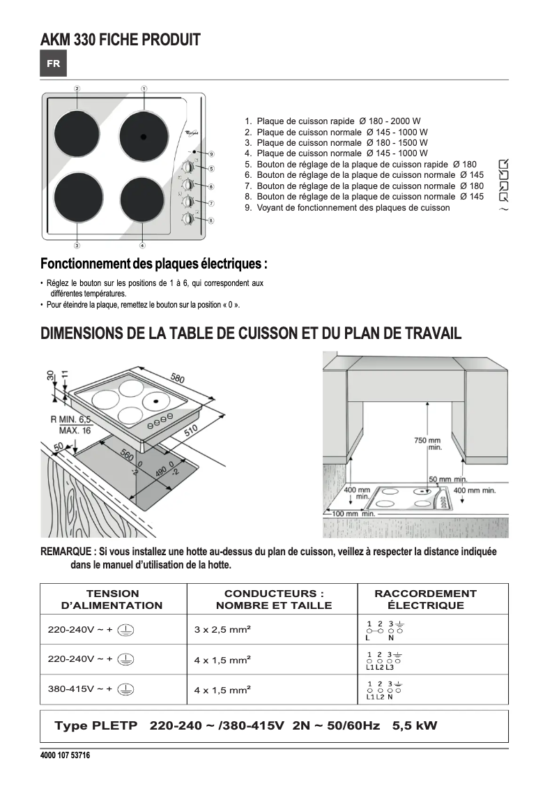Image de la première page du manuel de l'appareil AKM 330 IX