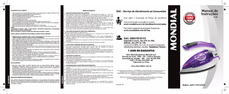 Page n°1 - Manuel utilisateur Mondial Viagem F-47