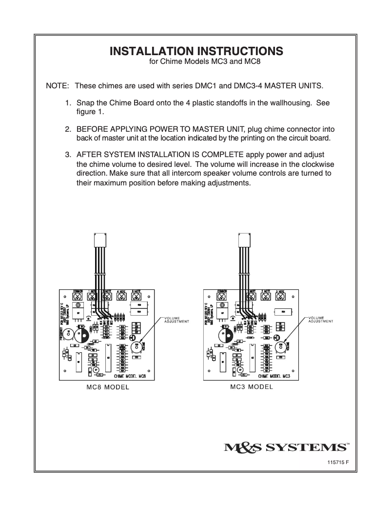 Page n°1 - Manuel utilisateur Nortek MC8