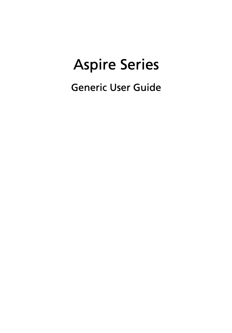 Image de la première page du manuel de l'appareil Aspire 4740