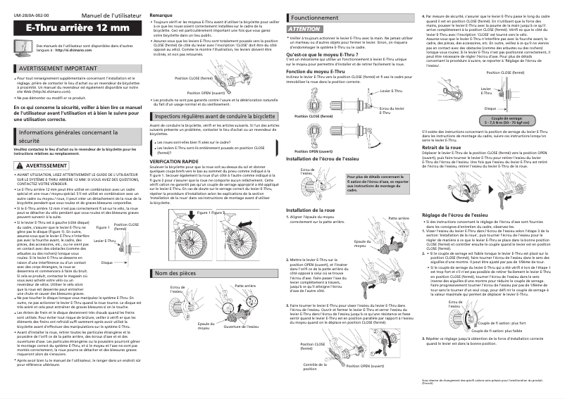 Página 1 del manual Manual de usuario Shimano SM-AX76-B