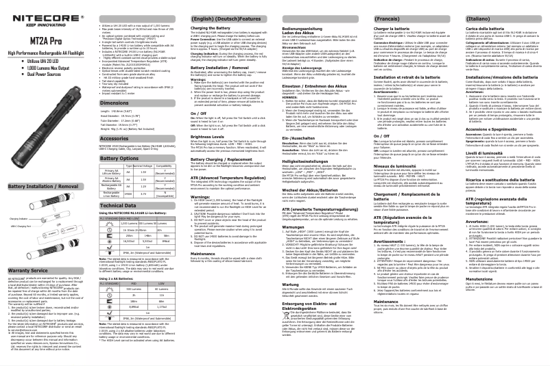 Image de la première page du manuel de l'appareil MT2A Pro