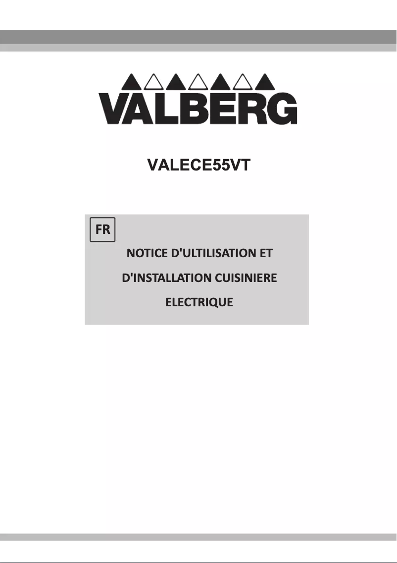 Image de la première page du manuel de l'appareil VALECE55VT