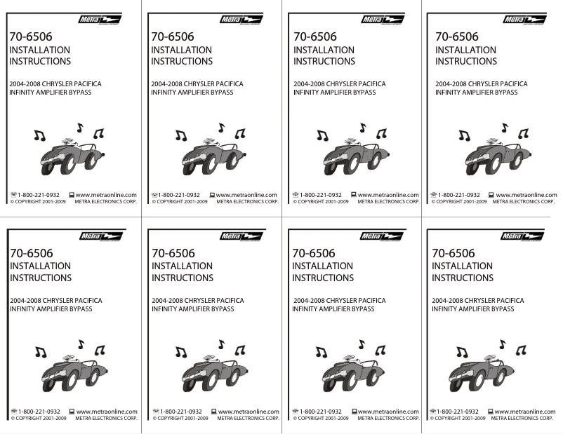 Page n°1 - Manuel utilisateur Metra 70-6506