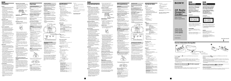 Image de la première page du manuel de l'appareil CFD-S200L