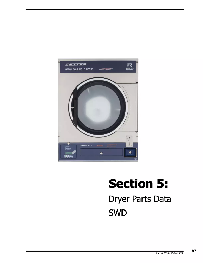 Page 1 de la notice Manuel utilisateur Dexter Laundry T-350 SWD Express