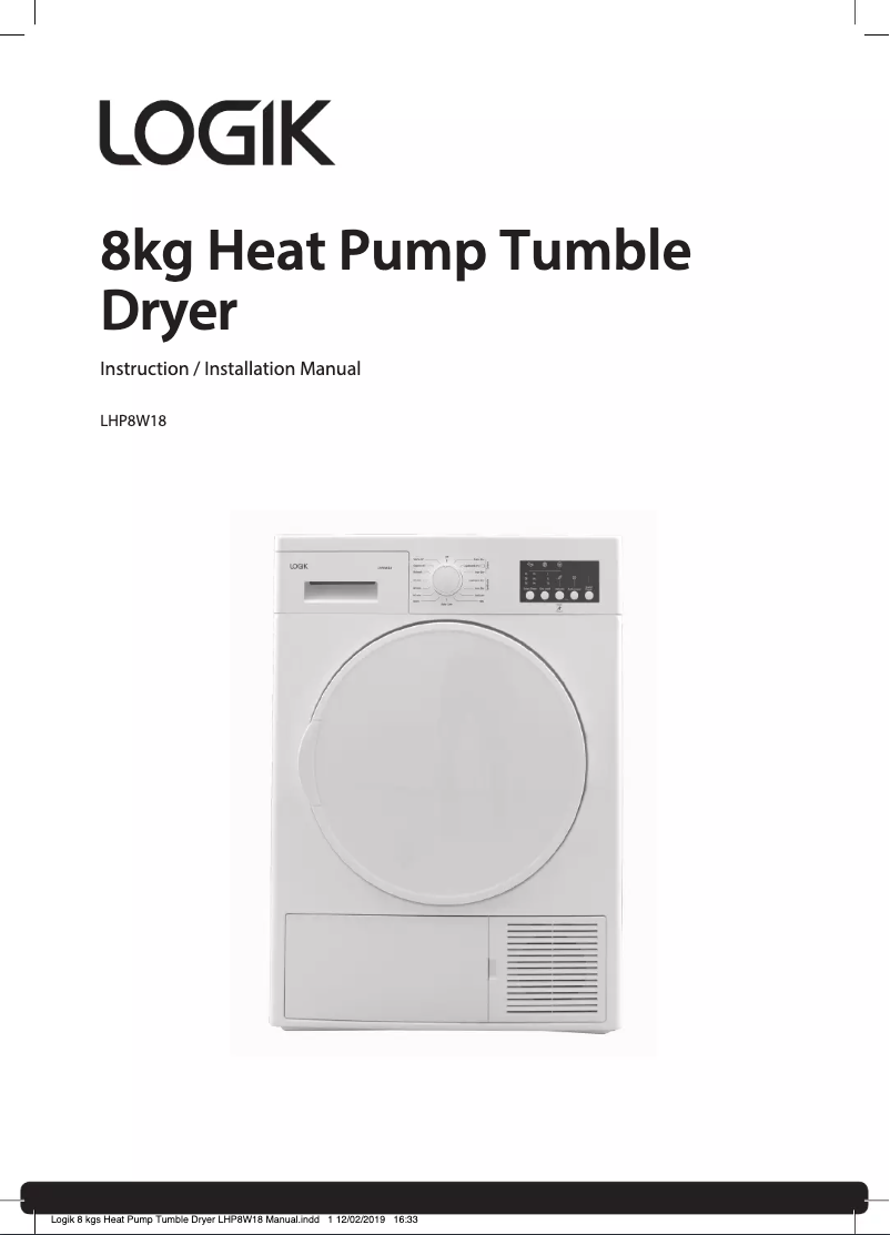 Page n°1 - Manuel utilisateur Logik LHP8W18