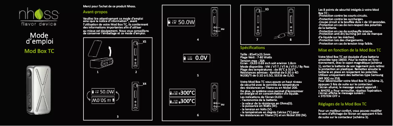 Page 1 de la notice Manuel utilisateur Nhoss Mod Box TC