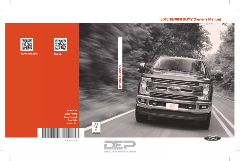 Page 1 de la notice Manuel utilisateur Ford F2-50 Super Duty (2018)