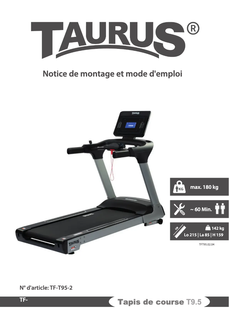 Image de la première page du manuel de l'appareil T9.5