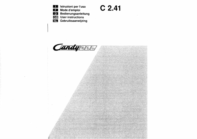 Page n°1 - Manuel utilisateur Candy C 2.41