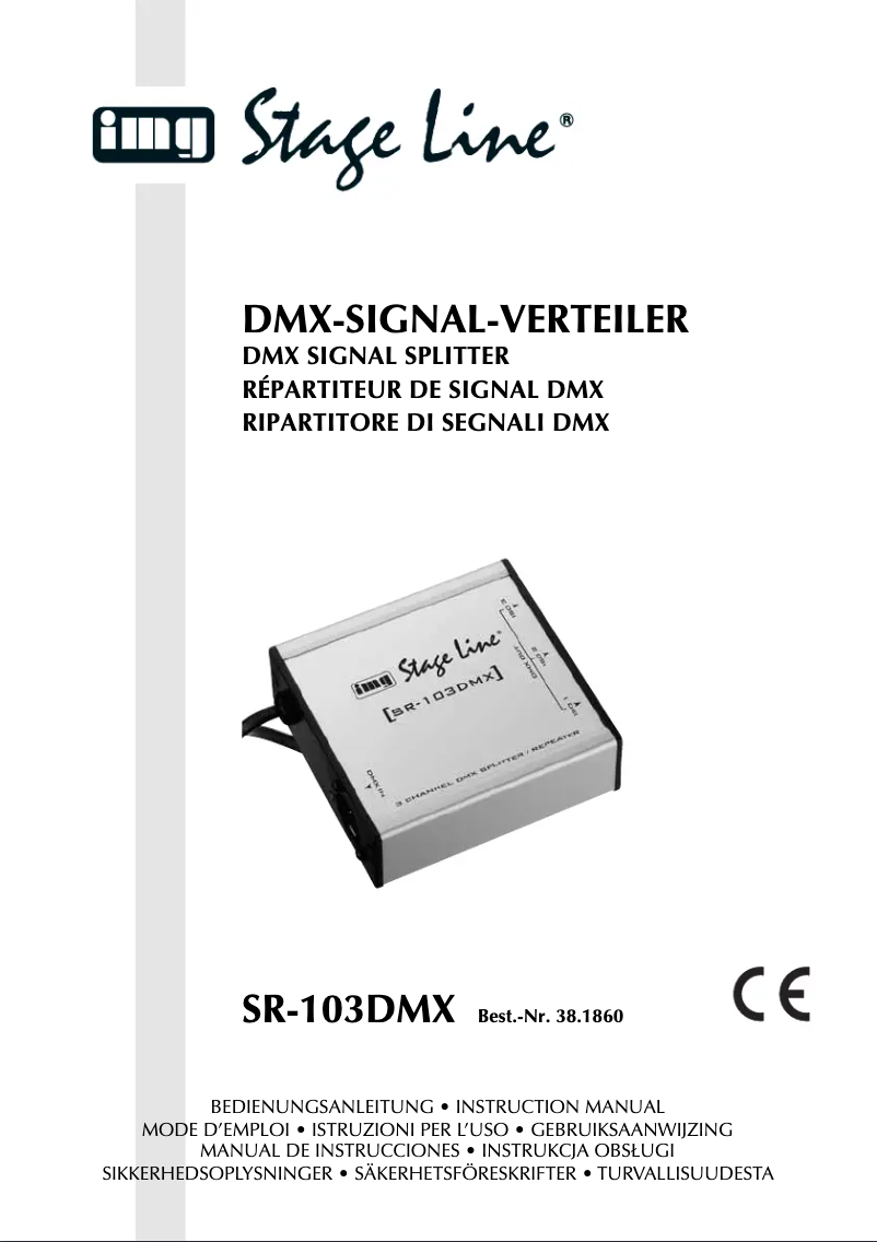 Page n°1 - Manuel utilisateur IMG Stageline SR-103DMX