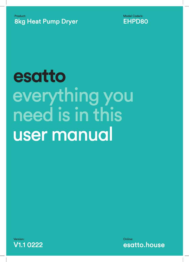 Page 1 de la notice Manuel utilisateur Esatto EHPD80
