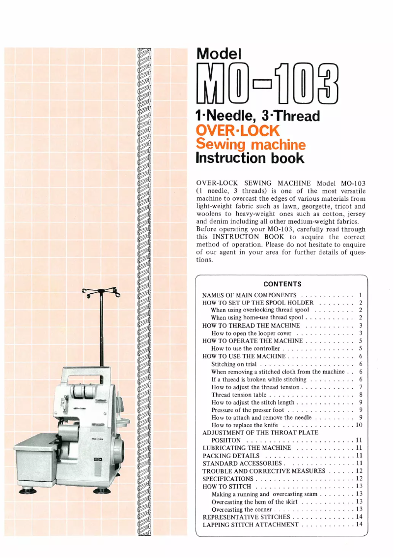 Image de la première page du manuel de l'appareil MO-103