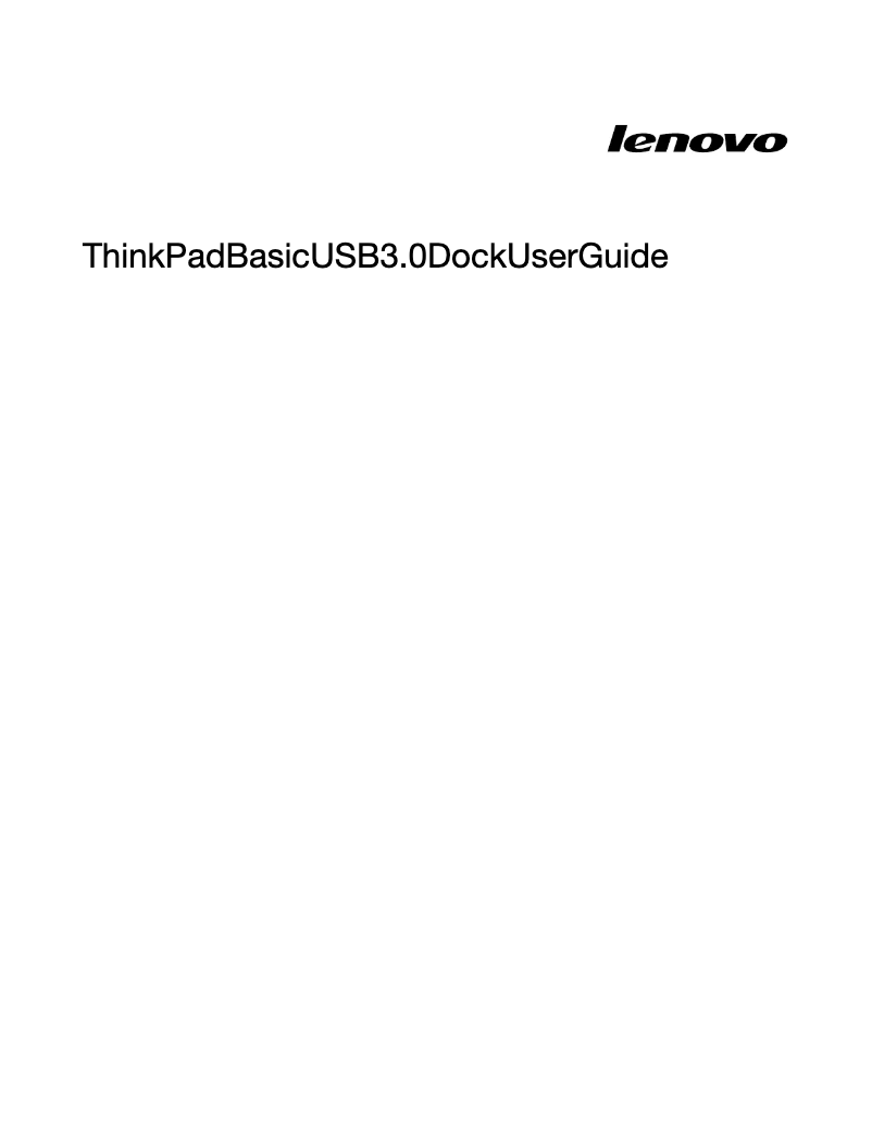 Imagen de la primera página del manual del dispositivo ThinkPad USB 3.0 Dock