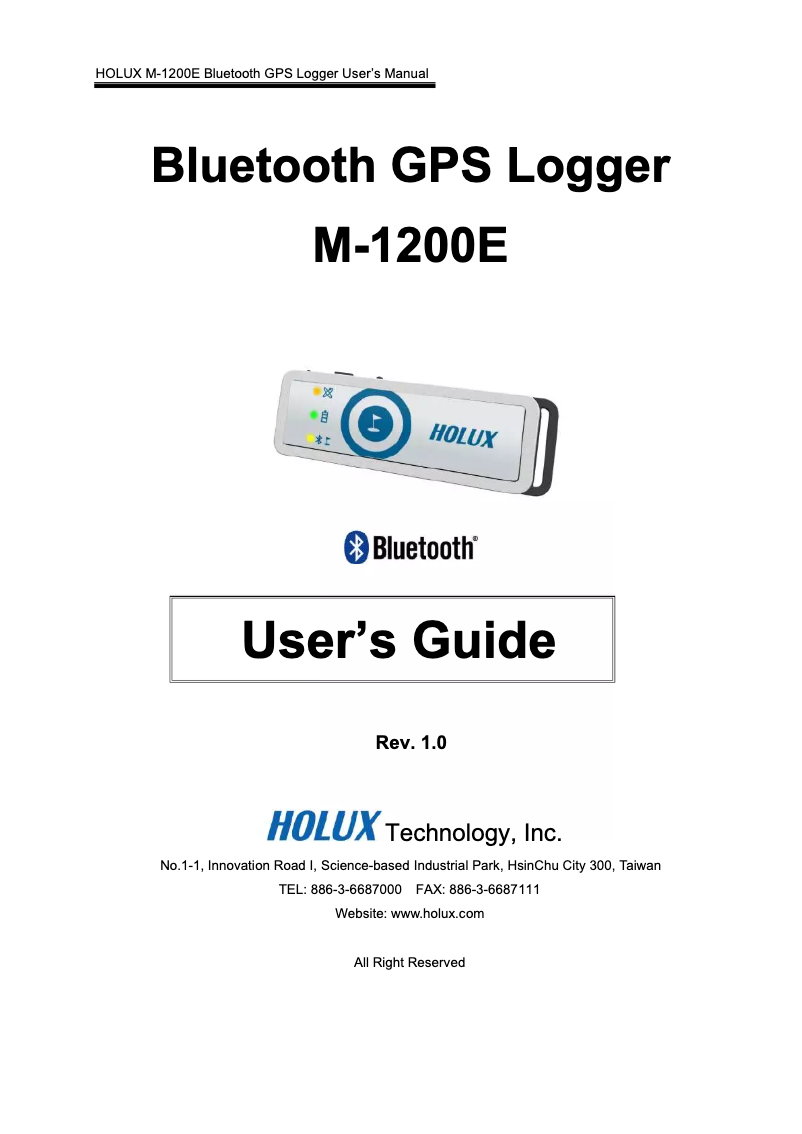 Página 1 del manual Manual de usuario Holux M-1200E