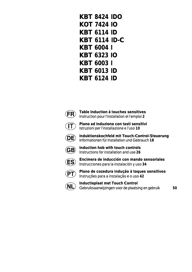 Image de la première page du manuel de l'appareil KBT 6114 ID-C