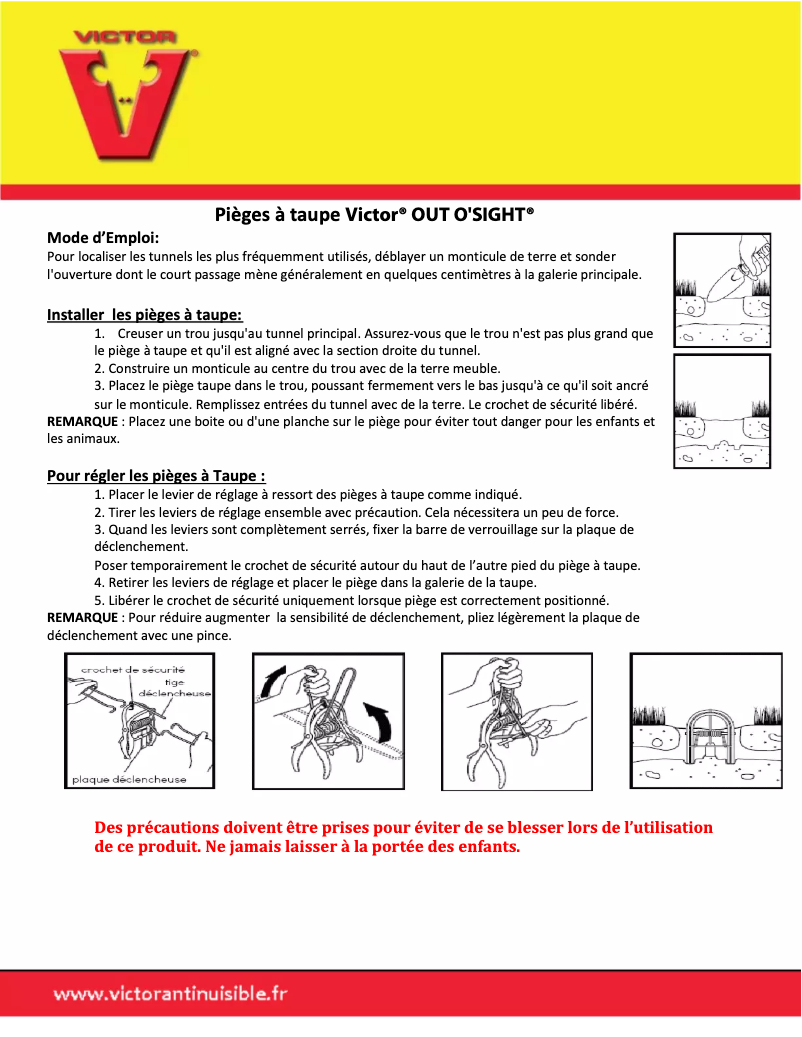 Page 1 de la notice Manuel utilisateur Victor Out O-Sight