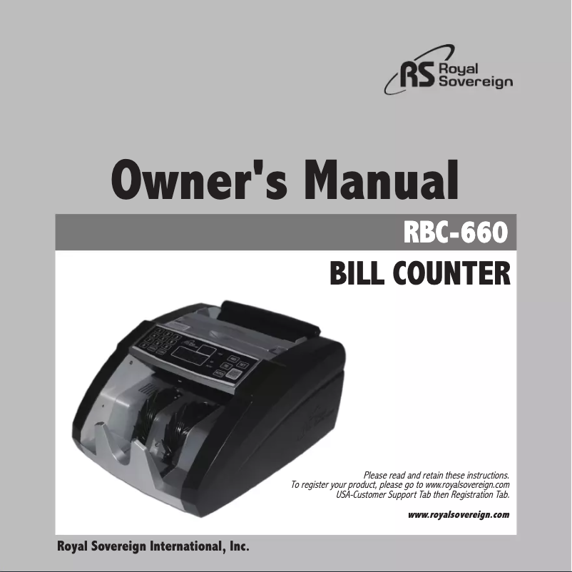 Page n°1 - Manuel utilisateur Royal Sovereign RBC-660