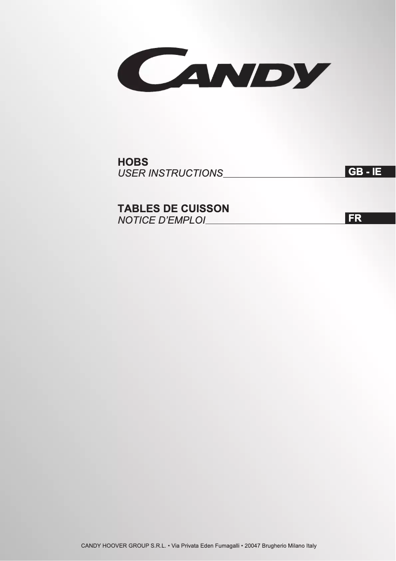 Page 1 de la notice Manuel utilisateur Candy CLG64PXMC/1