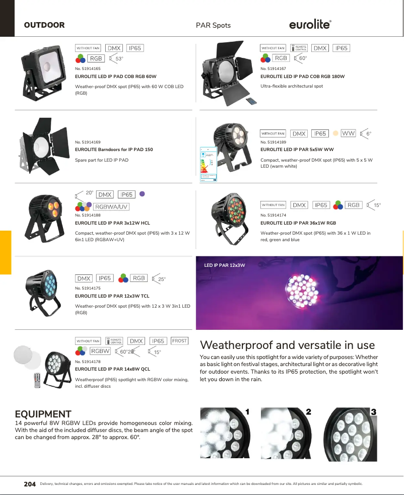 Page n°1 - Catalogue Eurolite LED IP PAR