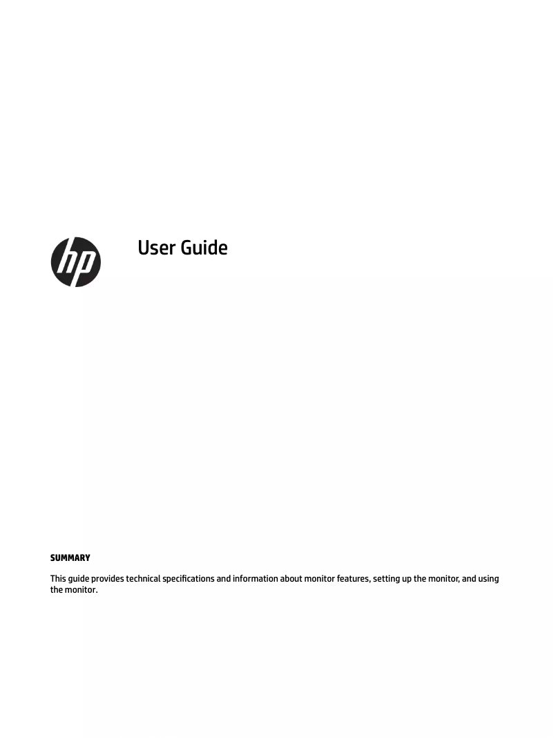 Page 1 de la notice Manuel utilisateur HP OMEN 25i