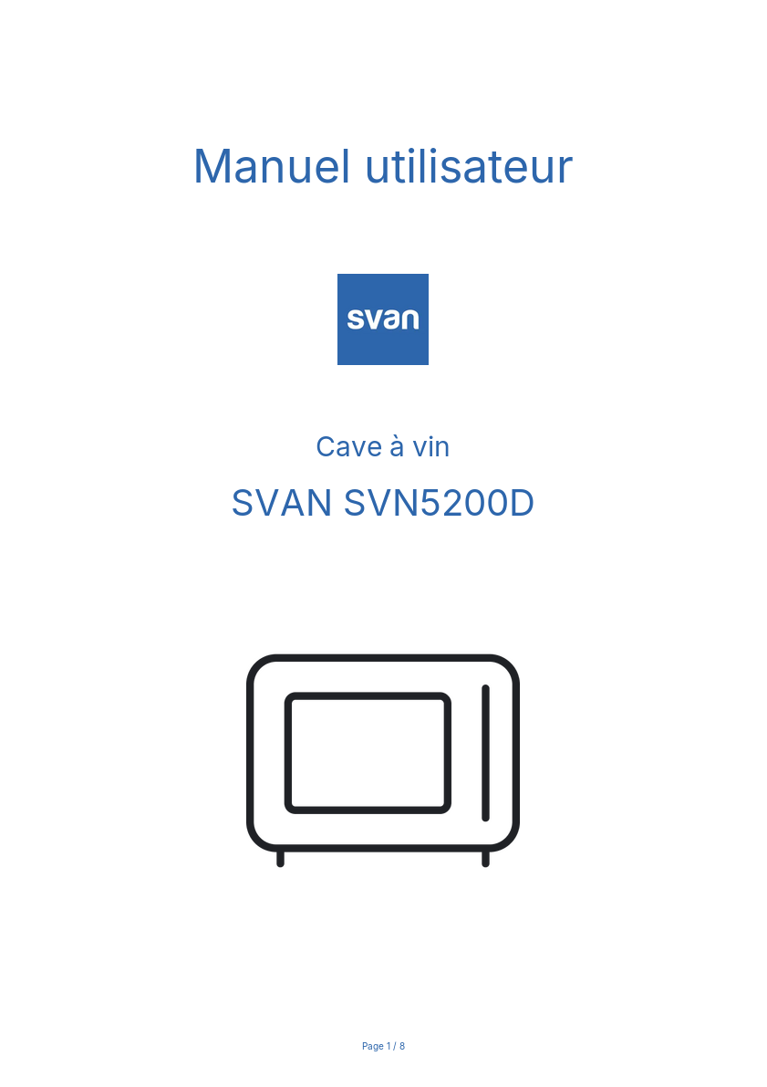 Image de la première page du manuel de l'appareil SVN5200D