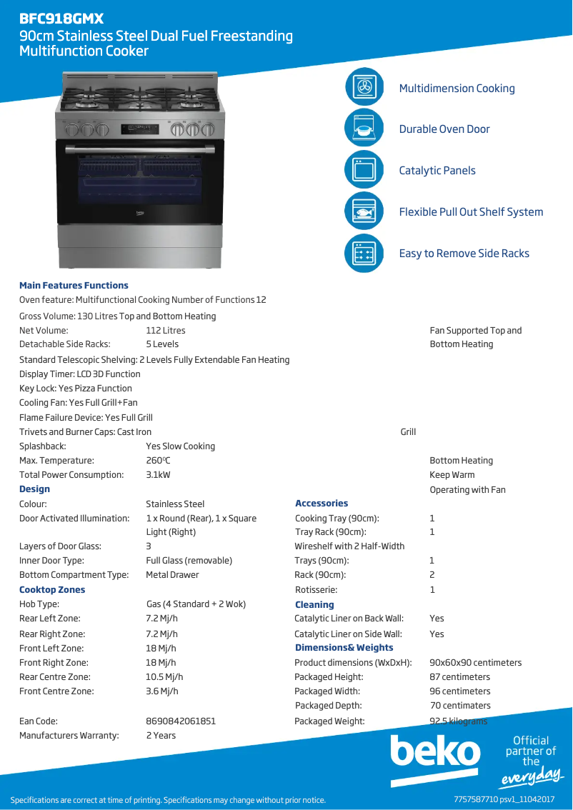 Image de la première page du manuel de l'appareil BFC918GMX