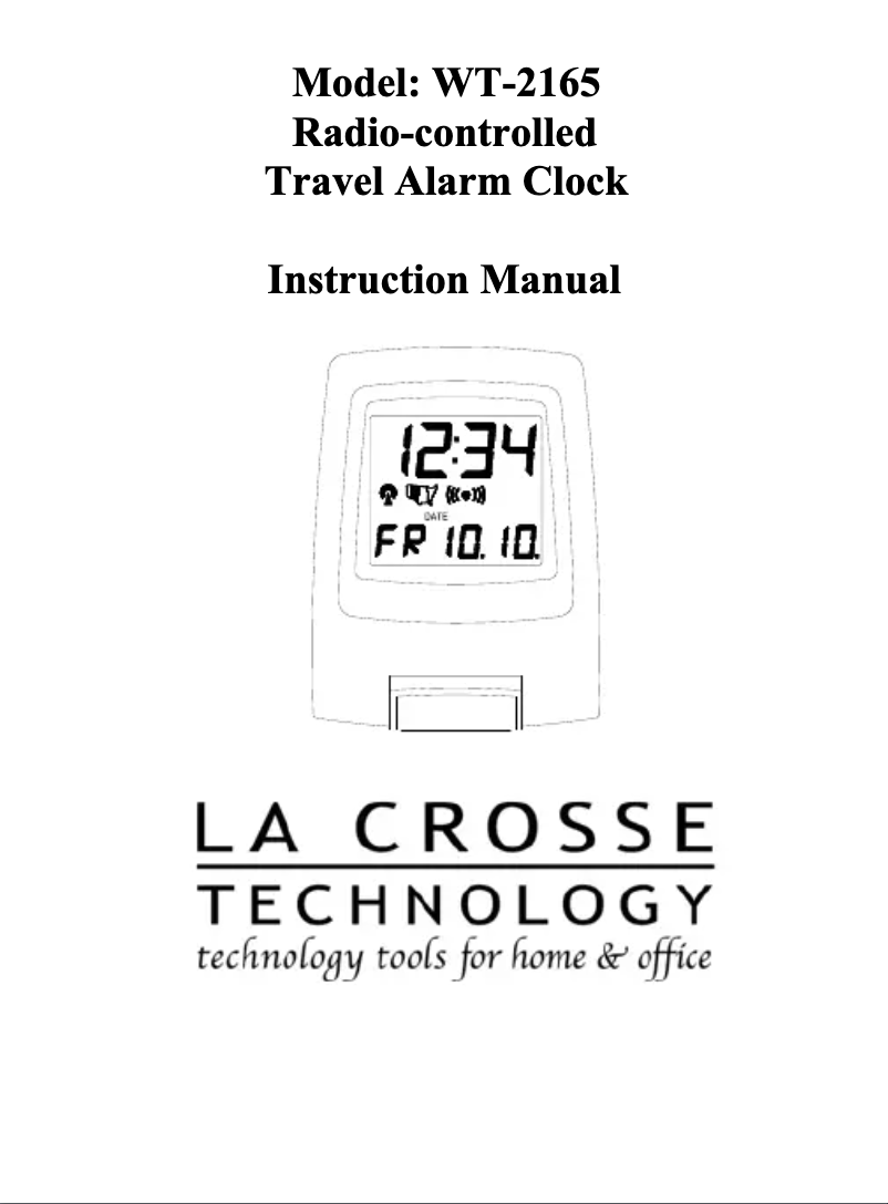 Page 1 de la notice Manuel utilisateur La Crosse Technology WT-2165U