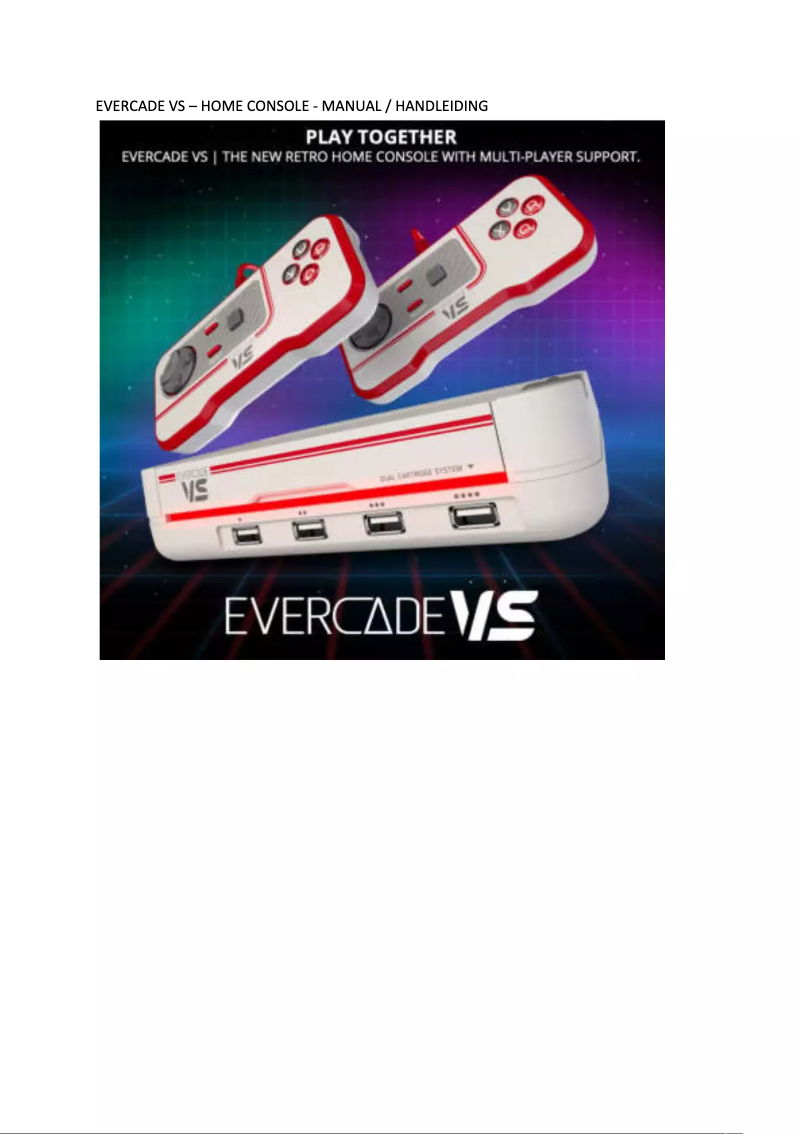 Page n°1 - Manuel utilisateur Evercade VS