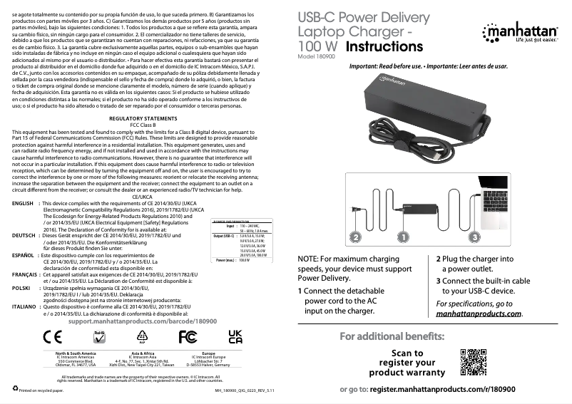Image de la première page du manuel de l'appareil 180900