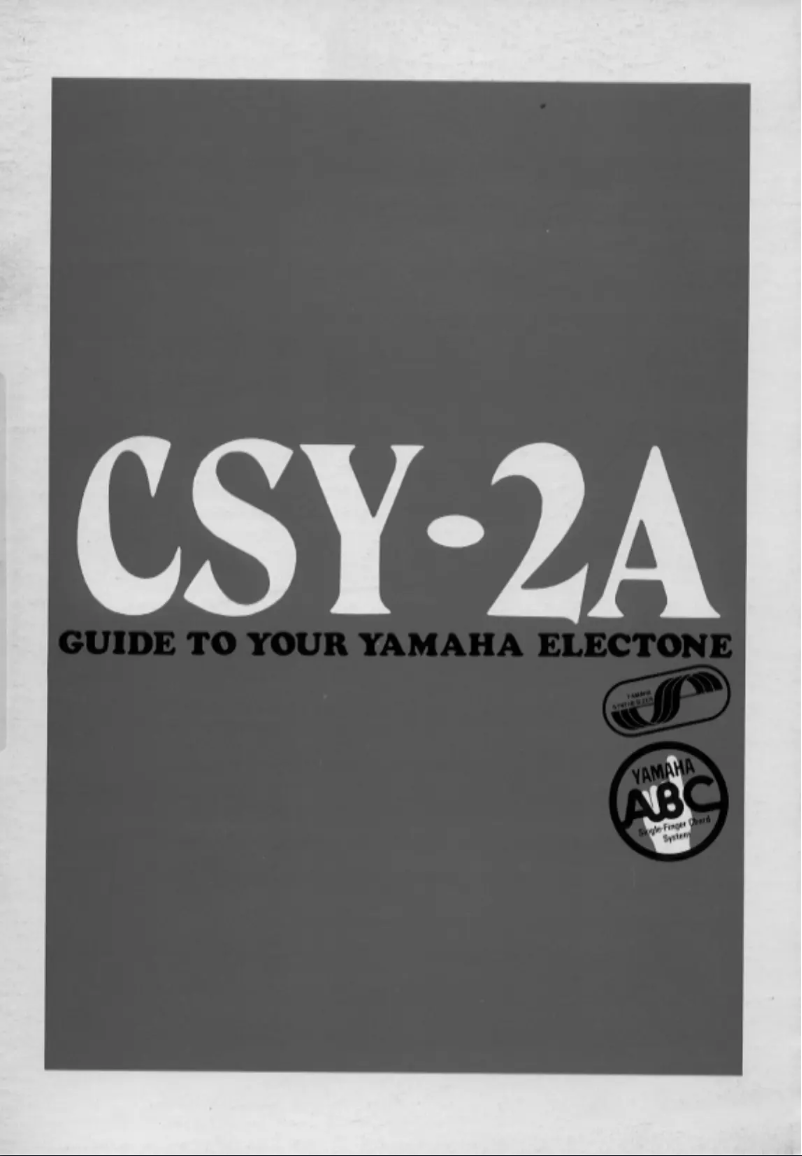 Page n°1 - Manuel utilisateur Yamaha Electone CSY-2A