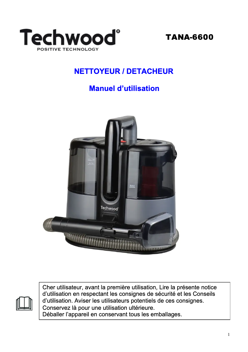 Image de la première page du manuel de l'appareil TAN-6055