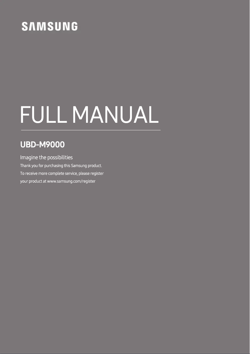 Page n°1 - Manuel utilisateur Samsung UBD-M9000/XU