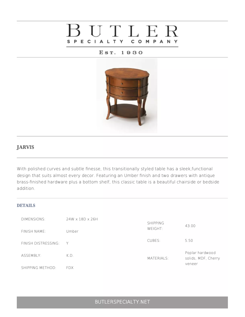 Page 1 de la notice Manuel utilisateur Butler Jarvis