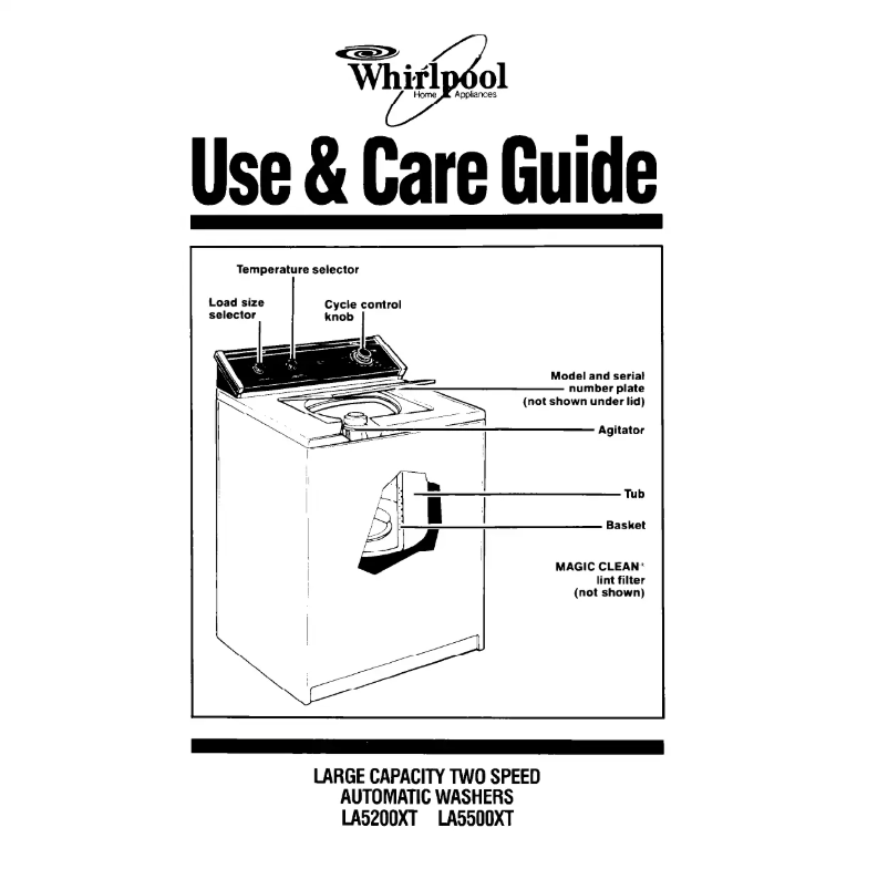 Page 1 de la notice Manuel utilisateur Whirlpool LA5200XT
