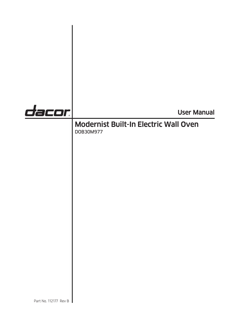 Page 1 de la notice Manuel utilisateur Dacor DOB30M977SM