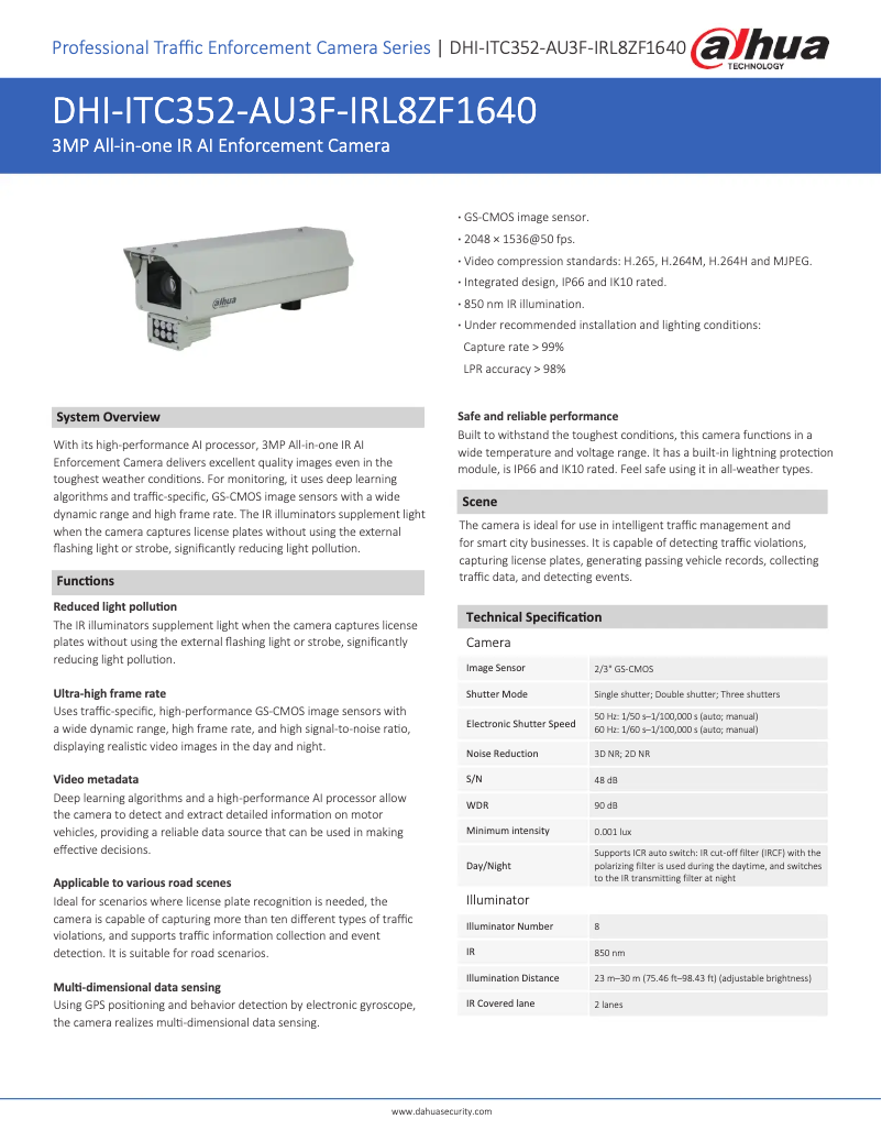 Page n°1 - Manuel utilisateur Dahua Technology ITC352-AU3F-IRL8ZF1640